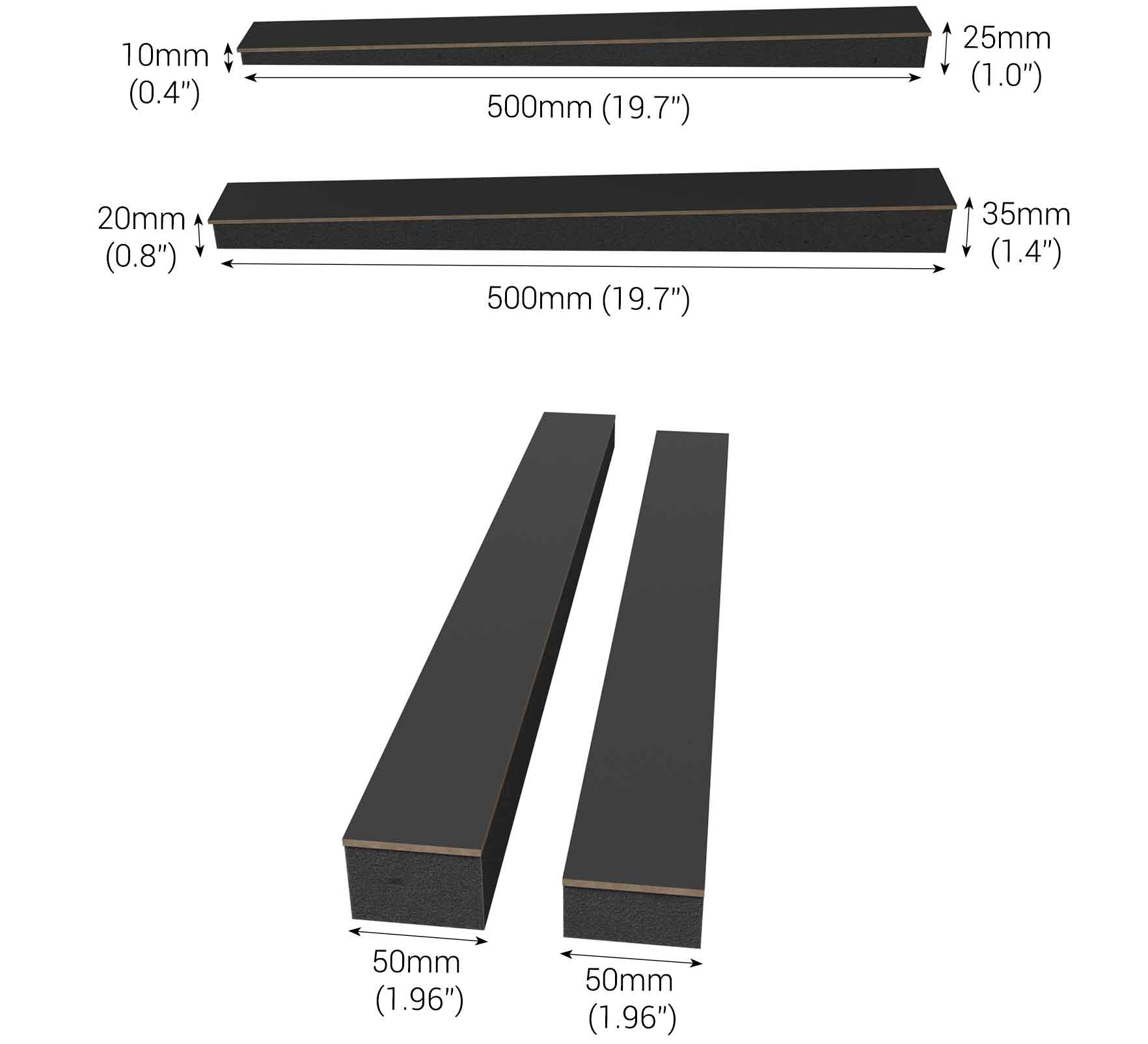 Demonstration of the dimensions of acoustic panel «Loza Maxi» made by UA Acoustics.