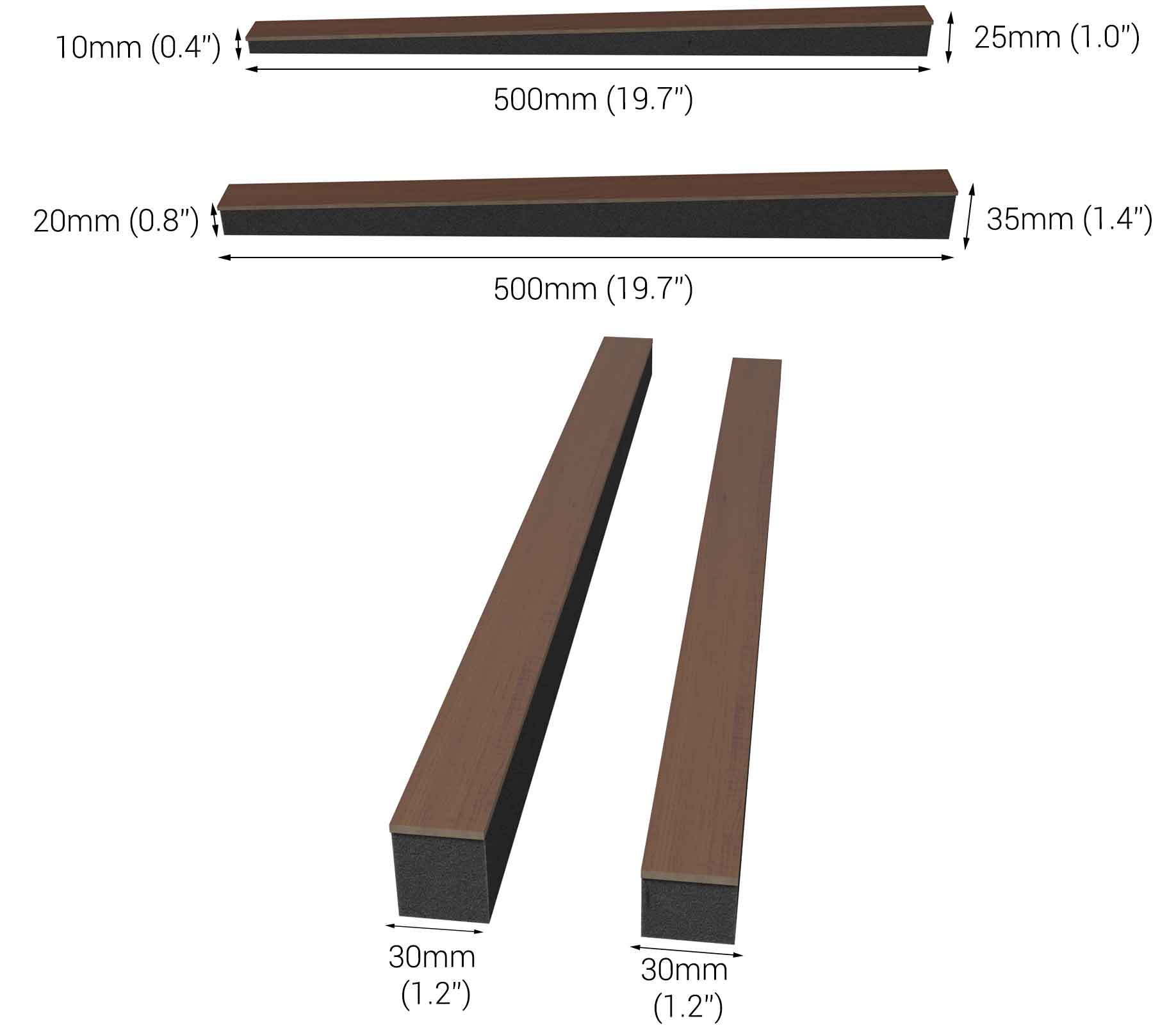 Demonstration of the dimensions of acoustic panel «Loza» made by UA Acoustics.