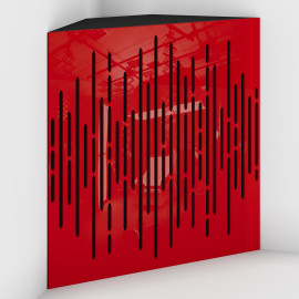 Corner Bass Trap «Wave Fabric» Red Plastic