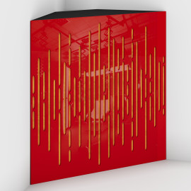Corner Bass Trap «Wave Fabric» Red Plastic