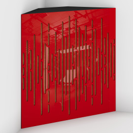 Corner Bass Trap «Wave Fabric» Red Plastic