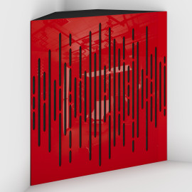 Corner Bass Trap «Wave Fabric» Red Plastic