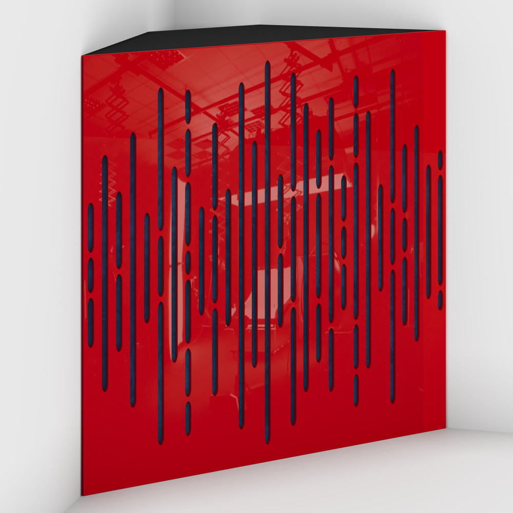 Corner Bass Trap «Wave Fabric» Red Plastic