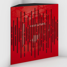 Corner Bass Trap «Wave Fabric» Red Plastic