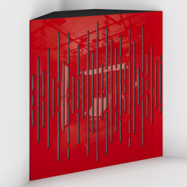 Corner Bass Trap «Wave Fabric» Red Plastic