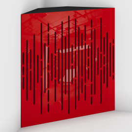 Corner Bass Trap «Wave Fabric» Red Plastic