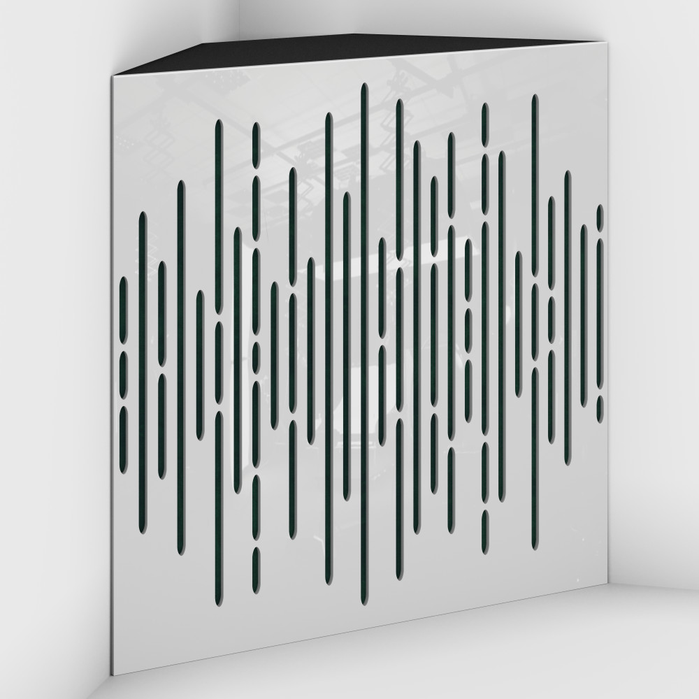 Corner Bass Trap «Wave Fabric» White Plastic