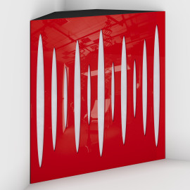 Corner Bass Trap «Pulse Fabric» Red Plastic