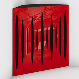 Corner Bass Trap «Pulse Fabric» Red Plastic
