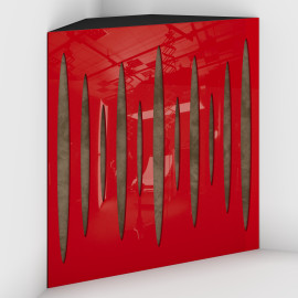 Corner Bass Trap «Pulse Fabric» Red Plastic