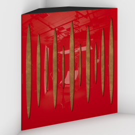Corner Bass Trap «Pulse Fabric» Red Plastic