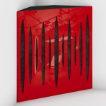 Corner Bass Trap «Pulse Fabric» Red Plastic