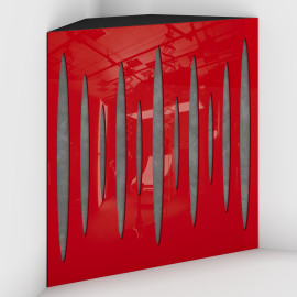 Corner Bass Trap «Pulse Fabric» Red Plastic