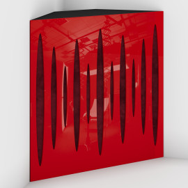 Corner Bass Trap «Pulse Fabric» Red Plastic