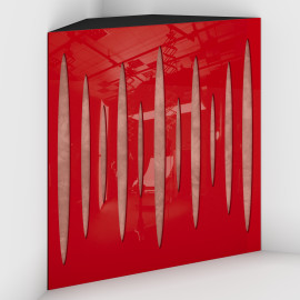 Corner Bass Trap «Pulse Fabric» Red Plastic