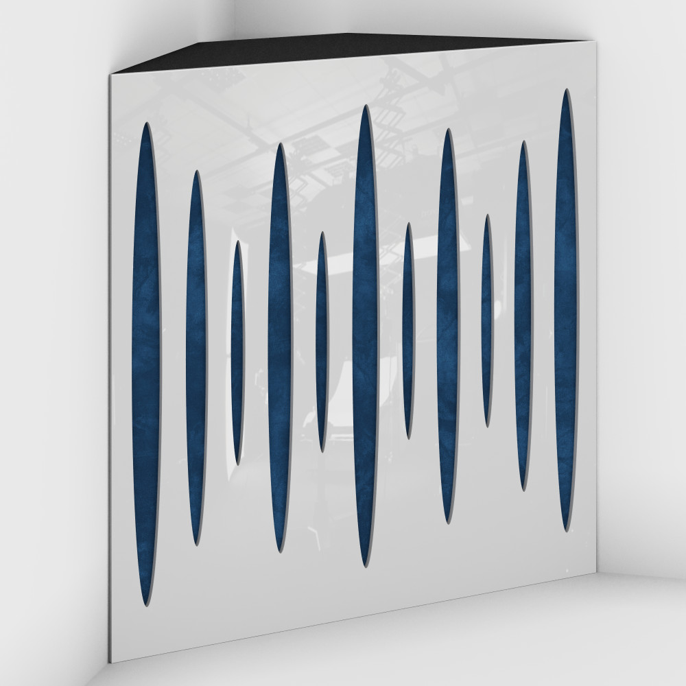 Corner Bass Trap «Pulse Fabric» White Plastic