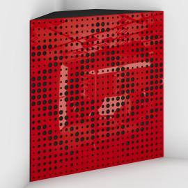 Corner Bass Trap «Universe Fabric» Red Plastic