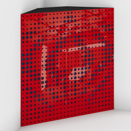 Corner Bass Trap «Universe Fabric» Red Plastic