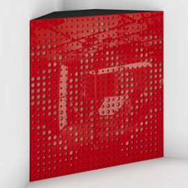 Corner Bass Trap «Universe Fabric» Red Plastic
