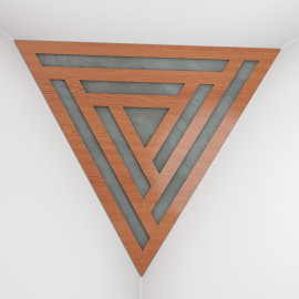 Corner Bass Trap «Triangle Sci-fi Fabric» Cherry