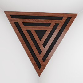 Corner Bass Trap «Triangle Sci-fi Fabric» Nut