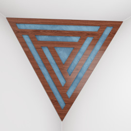 Corner Bass Trap «Triangle Sci-fi Fabric» Nut