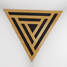 Corner Bass Trap «Triangle Sci-fi Fabric» Oak