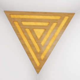 Corner Bass Trap «Triangle Sci-fi Fabric» Oak