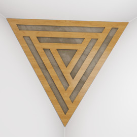 Corner Bass Trap «Triangle Sci-fi Fabric» Oak