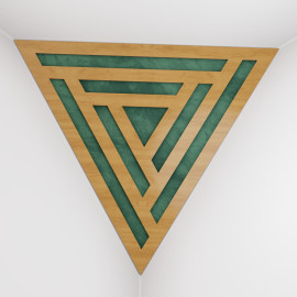 Corner Bass Trap «Triangle Sci-fi Fabric» Oak