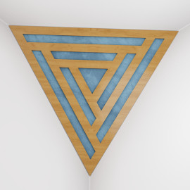 Corner Bass Trap «Triangle Sci-fi Fabric» Oak