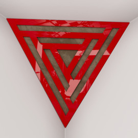 Corner Bass Trap «Triangle Sci-fi Fabric» Red Plastic