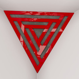 Corner Bass Trap «Triangle Sci-fi Fabric» Red Plastic