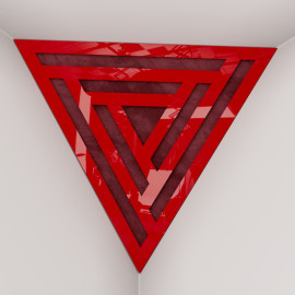 Corner Bass Trap «Triangle Sci-fi Fabric» Red Plastic