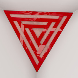 Corner Bass Trap «Triangle Sci-fi Fabric» Red Plastic