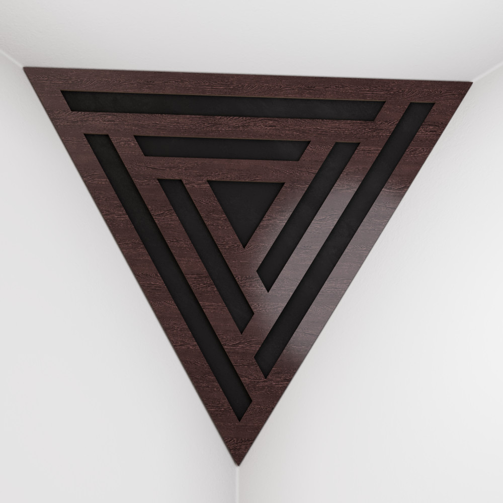 Corner Bass Trap «Triangle Sci-fi Fabric» Wenge