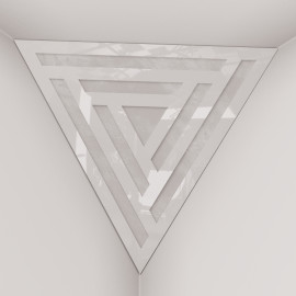Corner Bass Trap «Triangle Sci-fi Fabric» White Plastic