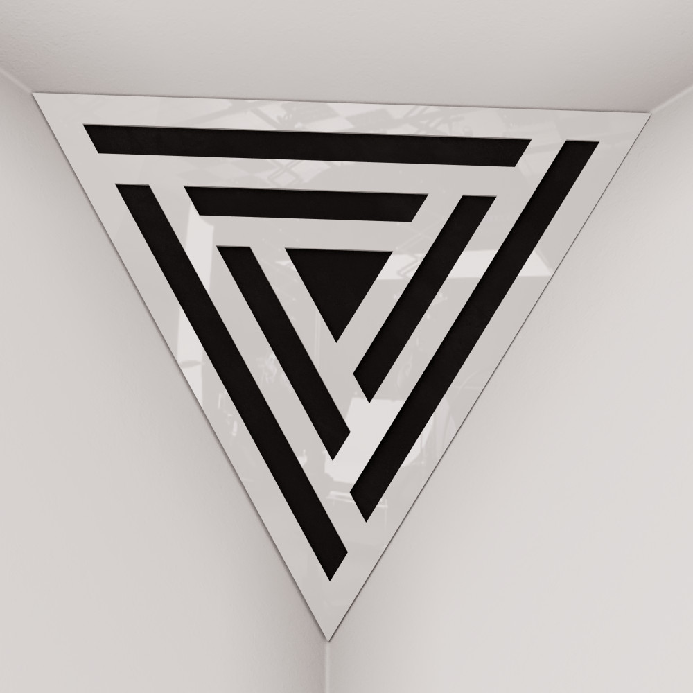 Corner Bass Trap «Triangle Sci-fi Fabric» White Plastic