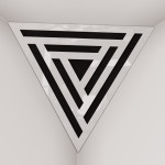 Corner Bass Trap «Triangle Sci-fi Fabric» White Plastic