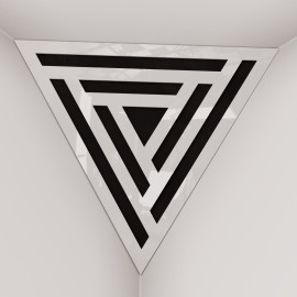 Corner Bass Trap «Triangle Sci-fi Fabric» White Plastic