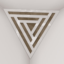 Corner Bass Trap «Triangle Sci-fi Fabric» White Plastic