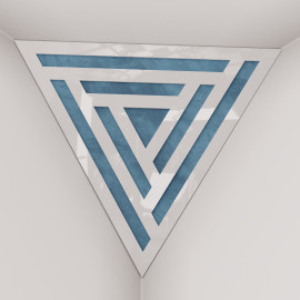 Corner Bass Trap «Triangle Sci-fi Fabric» White Plastic