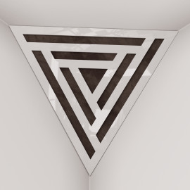 Corner Bass Trap «Triangle Sci-fi Fabric» White Plastic
