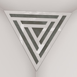 Corner Bass Trap «Triangle Sci-fi Fabric» White Plastic