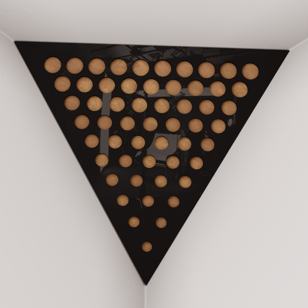 Corner Bass Trap «Triangle Rounds Fabric» Black Plastic