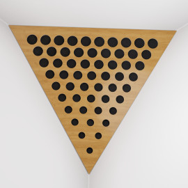 Corner Bass Trap «Triangle Rounds Fabric» Oak