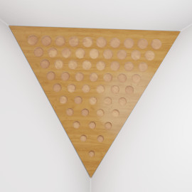 Corner Bass Trap «Triangle Rounds Fabric» Oak