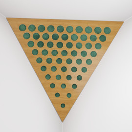 Corner Bass Trap «Triangle Rounds Fabric» Oak