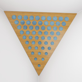 Corner Bass Trap «Triangle Rounds Fabric» Oak