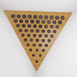 Corner Bass Trap «Triangle Rounds Fabric» Oak